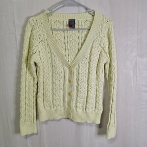 Nautica Jeans Company Cardigan Sweater Light Green Large VTG